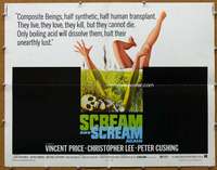 w071 SCREAM & SCREAM AGAIN half-sheet movie poster '70 Vincent Price, wild!