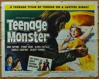 w075 TEENAGE MONSTER half-sheet movie poster '57 a titan of terror!
