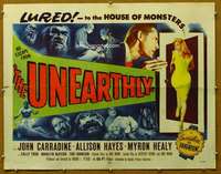 w078 UNEARTHLY half-sheet movie poster '57 John Carradine, Allison Hayes