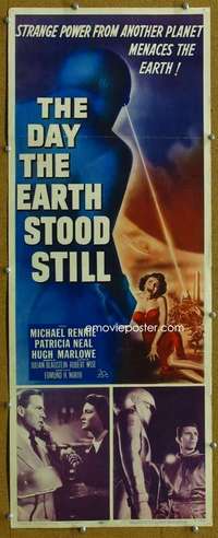 w025 DAY THE EARTH STOOD STILL insert movie poster '51 classic!
