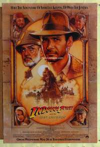 w293 INDIANA JONES & THE LAST CRUSADE advance one-sheet movie poster '89 Ford