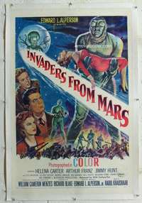w256 INVADERS FROM MARS linen one-sheet movie poster '53 classic sci-fi!