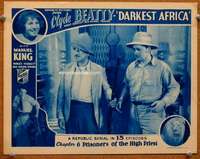 w198 DARKEST AFRICA Chap 6 movie lobby card '36 serial, Clyde Beatty