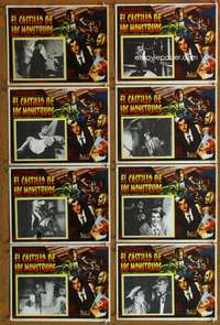 w207 CASTLE OF THE MONSTERS 8 Mexican movie lobby cards '57 horror!