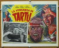 w208 DEATH CURSE OF TARTU Mexican movie lobby card '66 Indian zombies!