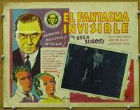 w164 INVISIBLE GHOST #1 Mexican movie lobby card '41 Bela Lugosi