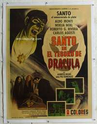 w231 SANTO EN EL TESORO DE DRACULA linen Mexican movie poster '69