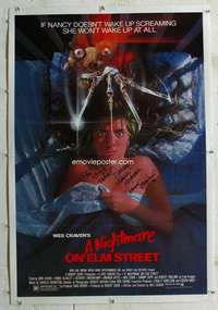 w267 NIGHTMARE ON ELM STREET signed linen one-sheet movie poster '84 Englund