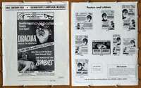 w187 DRACULA PRINCE OF DARKNESS/PLAGUE OF THE ZOMBIES movie pressbook