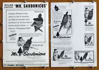 w190 MR SARDONICUS movie pressbook '61 William Castle horror!