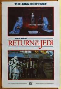 w118 RETURN OF THE JEDI English double crown movie poster '83 Lucas