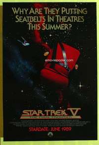 w300 STAR TREK 5 foil advance one-sheet movie poster '89 The Final Frontier!