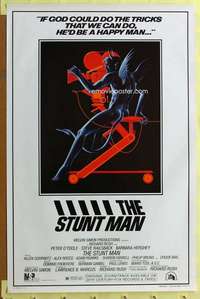 w303 STUNT MAN style B one-sheet movie poster '80 Peter O'Toole, cool art!