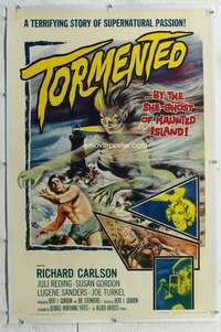 w279 TORMENTED linen one-sheet movie poster '60 supernatural passion!