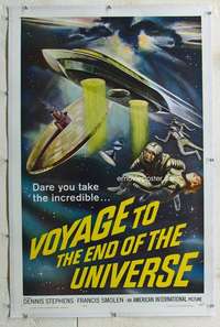 w285 VOYAGE TO THE END OF THE UNIVERSE linen one-sheet movie poster '64