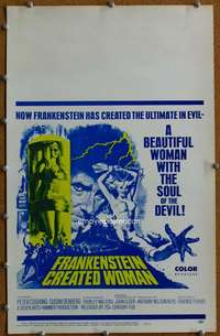 w181 FRANKENSTEIN CREATED WOMAN window card movie poster '67 Peter Cushing