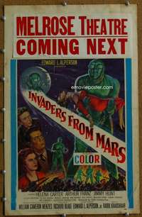 w182 INVADERS FROM MARS window card movie poster '53 classic sci-fi!