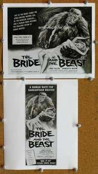 a667 BRIDE & THE BEAST 2 8x10 movie stills '58 great artwork images!