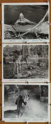 a585 CREATURE FROM THE BLACK LAGOON 3 8x10 movie stills '54 classic!