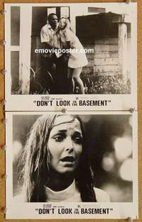 a721 DON'T LOOK IN THE BASEMENT 2 8x10 movie stills '73 slasher!