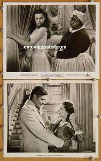 a806 GONE WITH THE WIND 2 8x10 movie stills R74 Clark Gable, Leigh