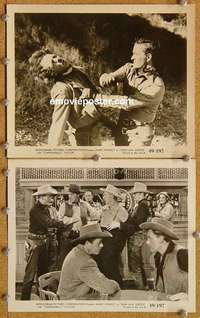 a819 GUN LAW JUSTICE 2 8x10 movie stills '49 Jimmy Wakely punching!