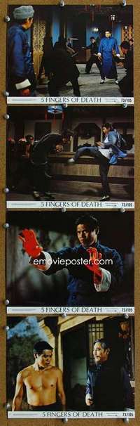 a160 5 FINGERS OF DEATH 4 8x10 mini movie lobby cards '73 martial arts!