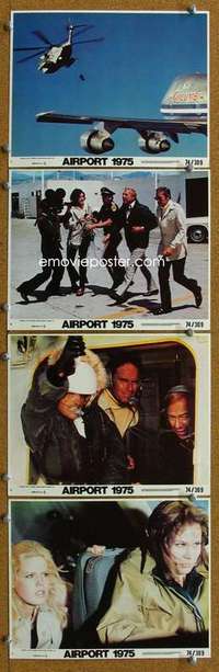 a166 AIRPORT 1975 4 8x10 mini movie lobby cards '74 Heston