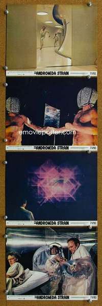 a176 ANDROMEDA STRAIN 4 8x10 mini movie lobby cards '71 Crichton