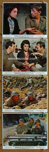 a181 ANZIO 4 color 8x10 movie stills '68 Robert Mitchum, Peter Falk