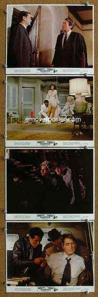 a185 ARABESQUE 4 color 8x10 movie stills '66 Greg Peck, Sophia Loren