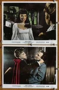 a668 BRIDES OF DRACULA 2 color 8x10 movie stills '60 female vampire!