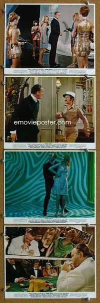 a236 CASINO ROYALE 4 color 8x10 movie stills '67 Bond spy spoof!