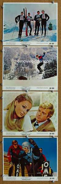a257 DOWNHILL RACER 4 color 8x10 movie stills '69 classic skiing!