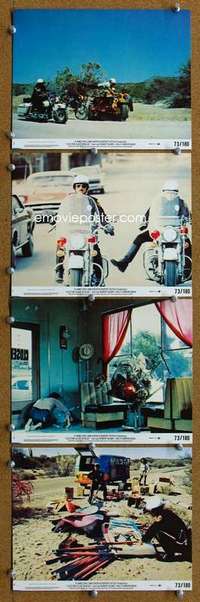 a264 ELECTRA GLIDE IN BLUE 4 8x10 mini movie lobby cards '73 cycles!