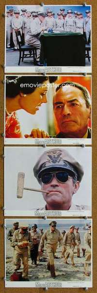 a362 MacARTHUR 4 8x10 mini movie lobby cards '77 General Gregory Peck!