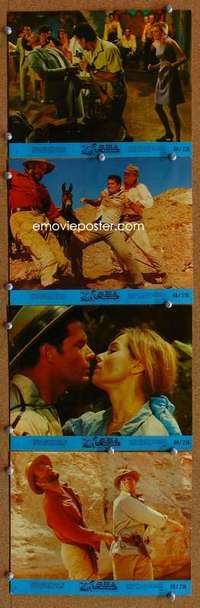 a406 PINK JUNGLE 4 8x10 mini movie lobby cards '68 Garner, Kennedy