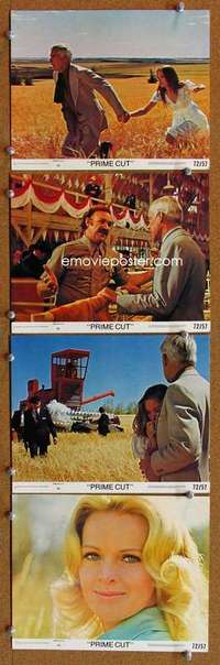 a418 PRIME CUT 4 8x10 mini movie lobby cards '72 Lee Marvin, Hackman