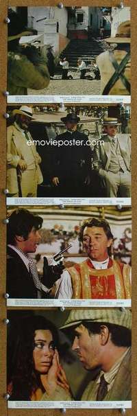 a557 WRATH OF GOD 4 color 8x10 movie stills '72 priest Robert Mitchum