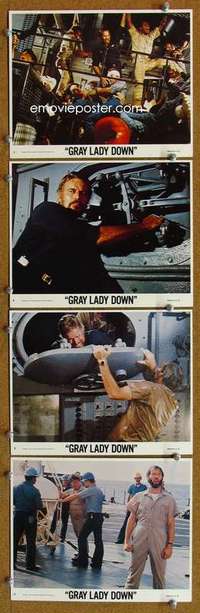 a306 GRAY LADY DOWN 4 8x10 mini movie lobby cards '78 Charlton Heston