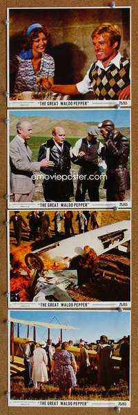 a311 GREAT WALDO PEPPER 4 8x10 mini movie lobby cards '75 Robert Redford!