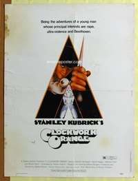 c043 CLOCKWORK ORANGE Thirty by Forty movie poster '72 Stanley Kubrick classic!