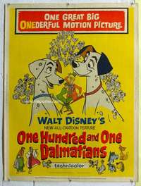 c054 ONE HUNDRED & ONE DALMATIANS Thirty by Forty movie poster '61 Walt Disney