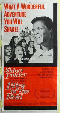 c063 LILIES OF THE FIELD three-sheet movie poster '63 Sidney Poitier