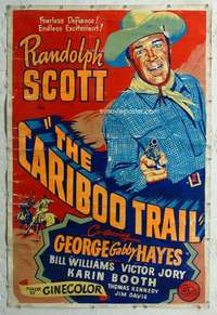 c141 CARIBOO TRAIL Forty by Sixty movie poster '50 Randolph Scott, Gabby Hayes
