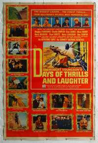 c144 DAYS OF THRILLS & LAUGHTER Forty by Sixty movie poster '61 Charlie Chaplin