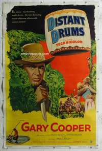 c145 DISTANT DRUMS Forty by Sixty movie poster '51 Gary Cooper, Mari Aldon
