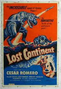 c152 LOST CONTINENT Forty by Sixty movie poster '51 great dinosaur image!