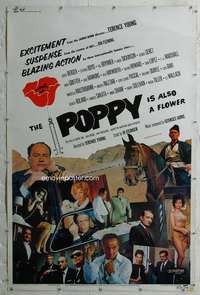 c158 POPPY IS ALSO A FLOWER Forty by Sixty movie poster '66 drug smuggling!