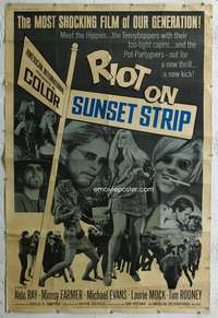 c160 RIOT ON SUNSET STRIP Forty by Sixty movie poster '67 crazy pot-partygoers!